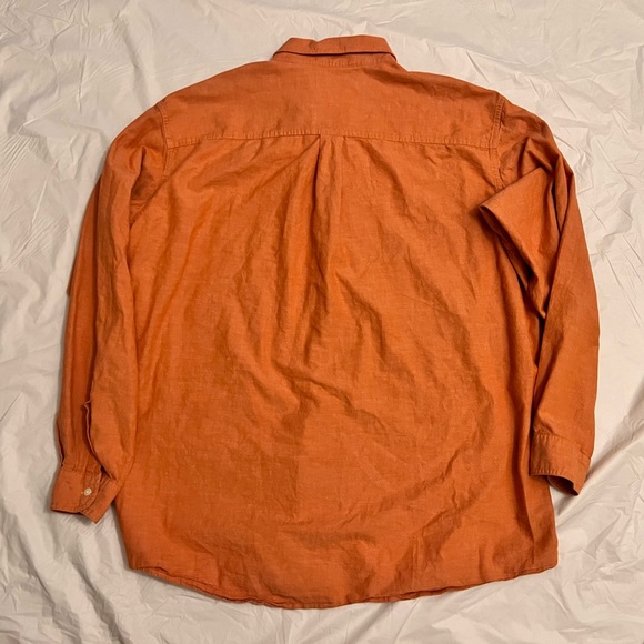 L.l.Bean Men’s Peach XL Big & Tall Cotton Casual Button Down Shirt - Picture 6 of 7
